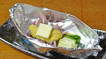 ホタルイカのホイル蒸し